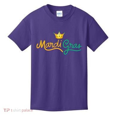 Mardi Gras Crown Celebration Kids T-Shirt