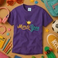 Mardi Gras Crown Celebration Kids T-Shirt thumb 3