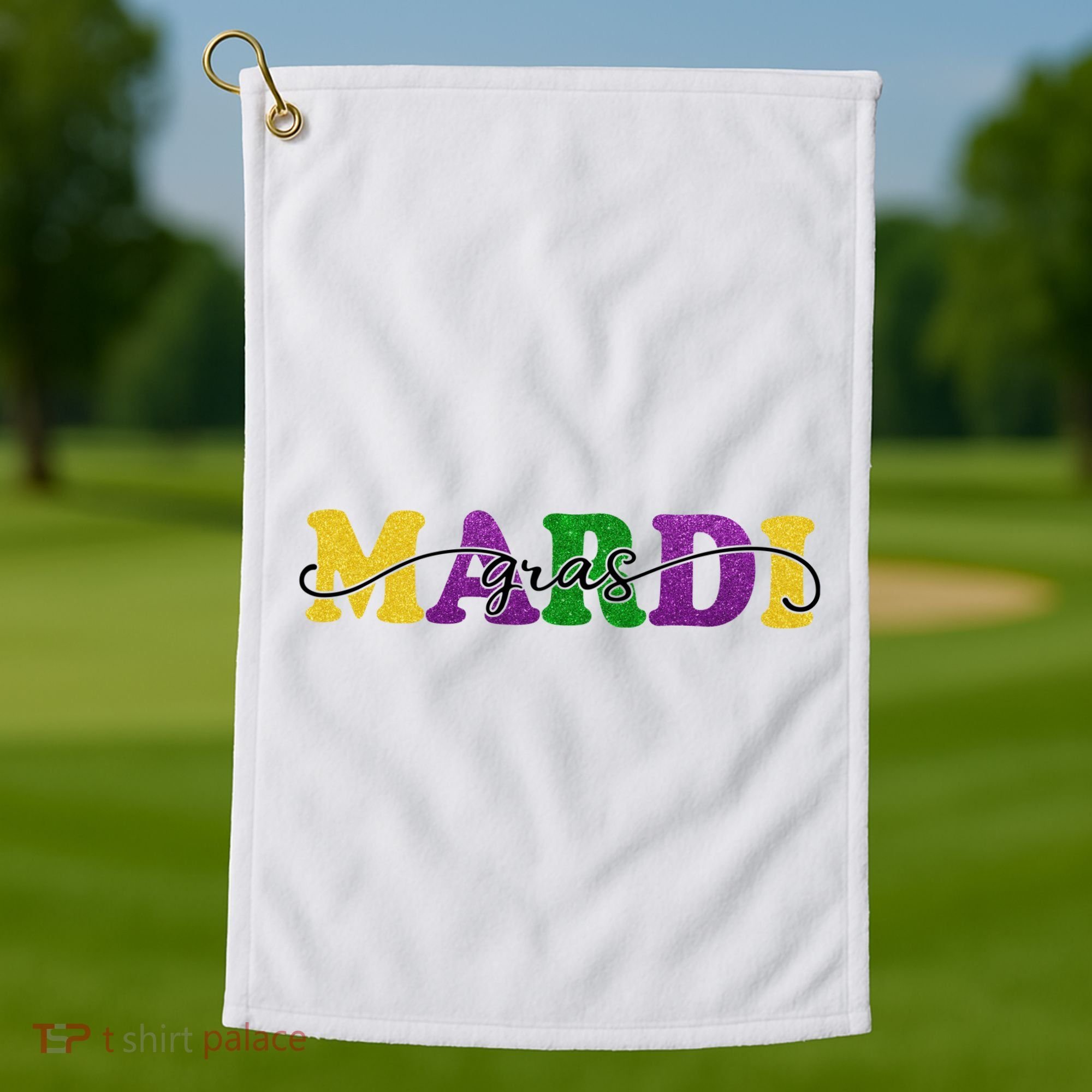 Mardi Gras Celebration Festive Golf Towel