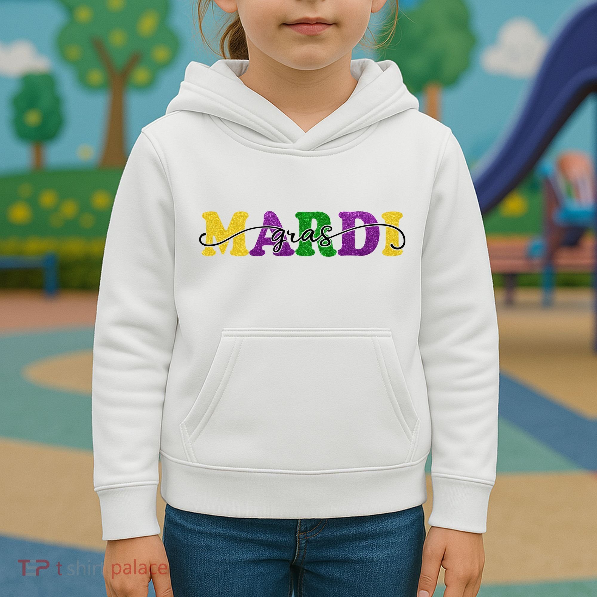 Mardi Gras Celebration Festive Kids Hoodie
