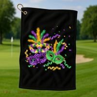 Mardi Gras Carnival New Orleans Celebration Golf Towel thumb 1