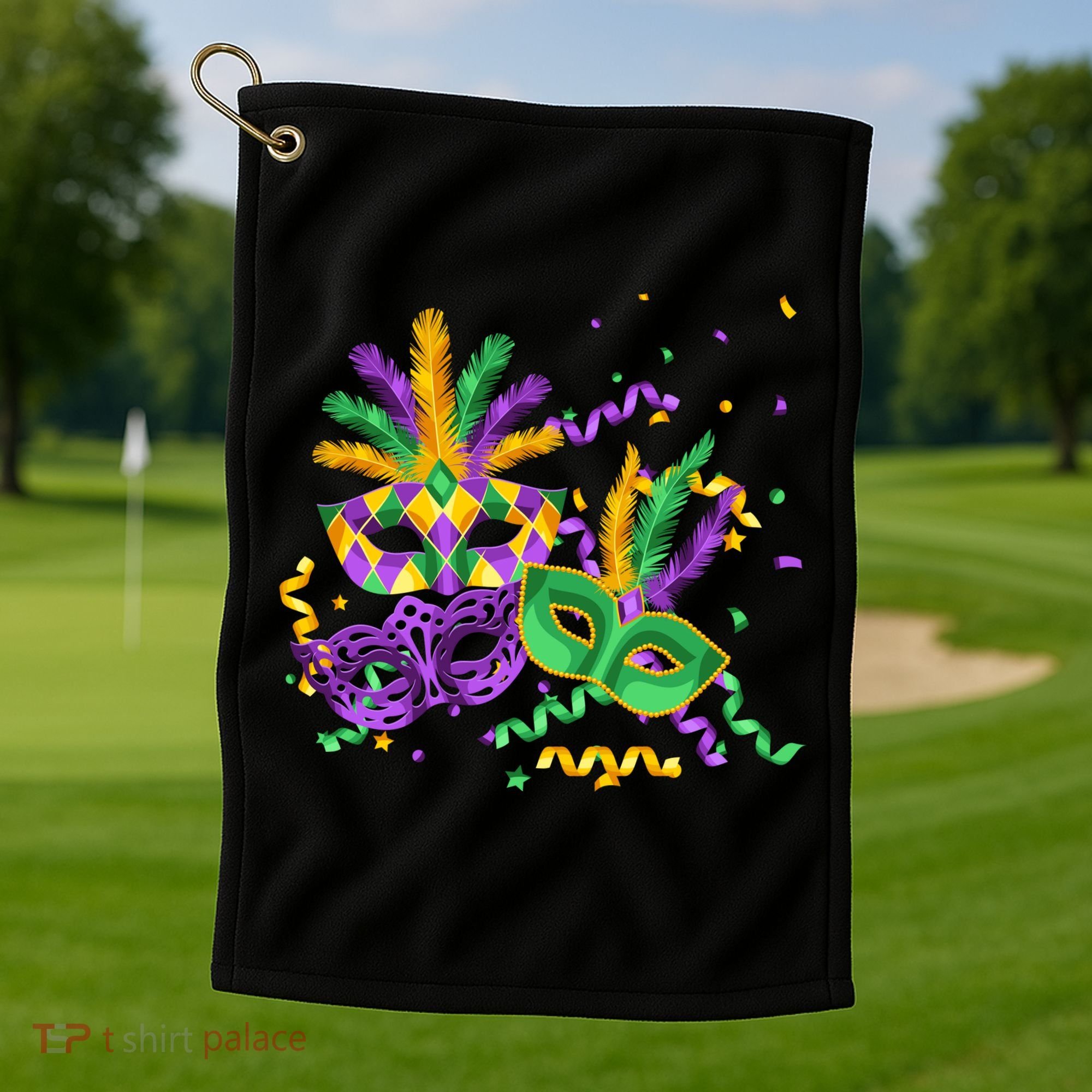 Mardi Gras Carnival New Orleans Celebration Golf Towel