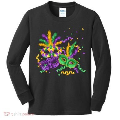 Mardi Gras Carnival New Orleans Celebration Kids Long Sleeve Shirt