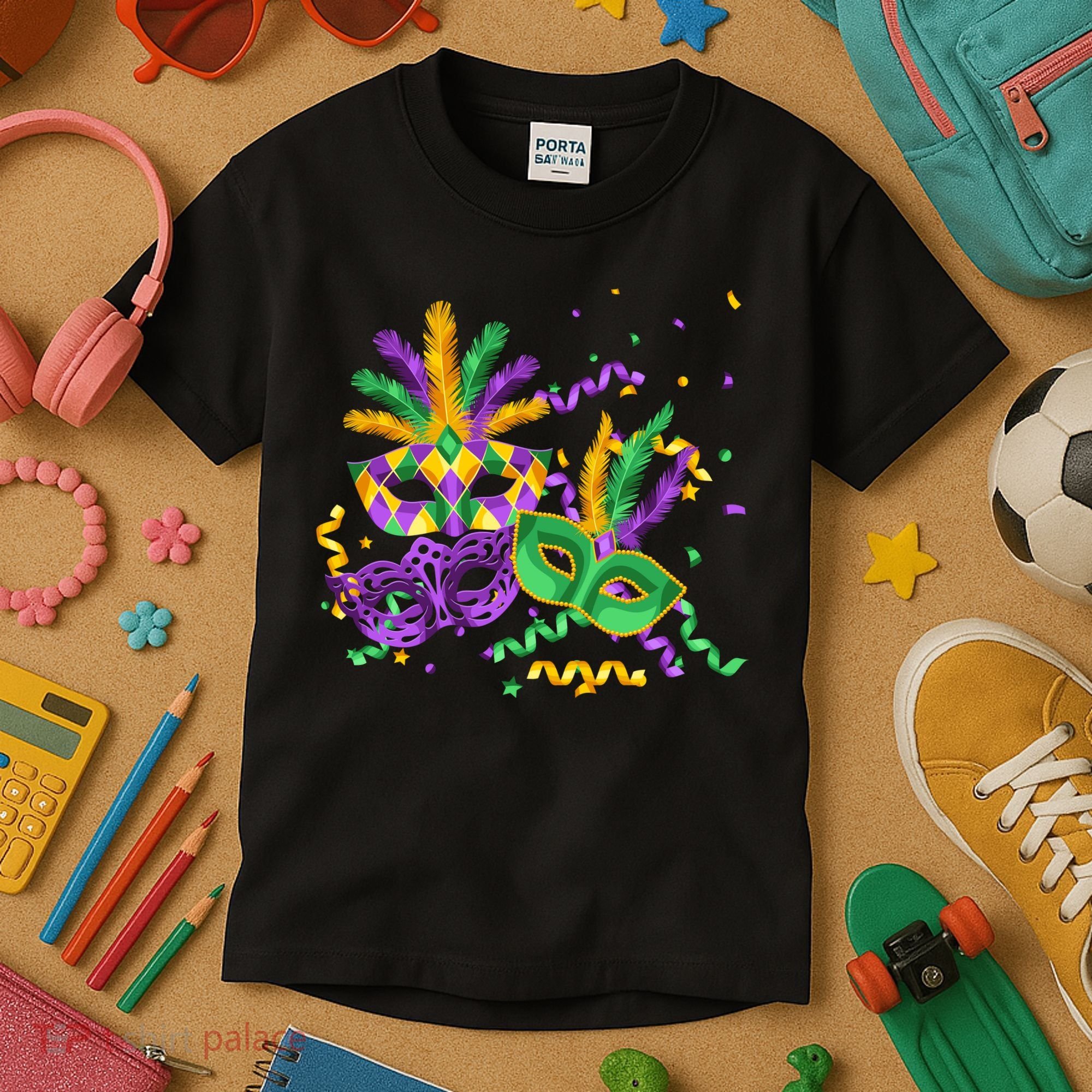 Mardi Gras Carnival New Orleans Celebration Kids T-Shirt