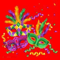 Mardi Gras Carnival New Orleans Celebration Santa Hat thumb 1
