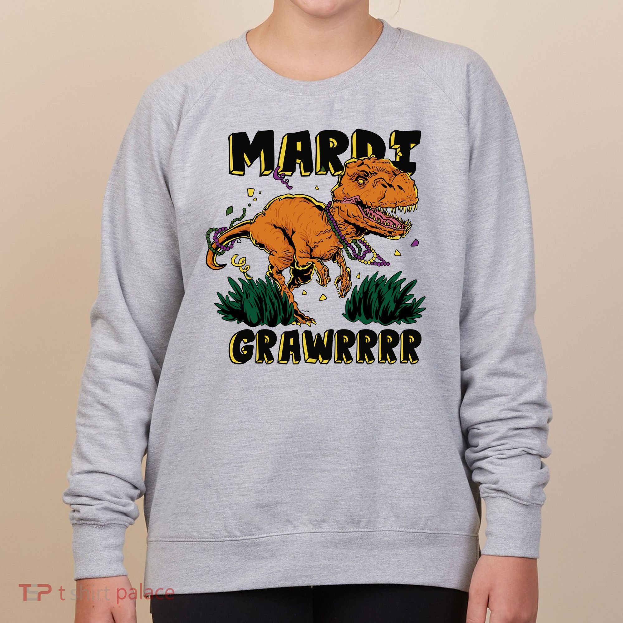 Mardi Gras Dinosaur Celebration Women's Sweatshirt