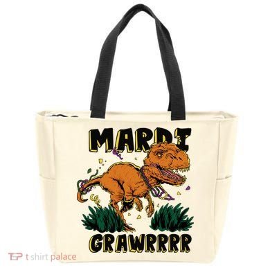 Mardi Gras Dinosaur Celebration Tote Bag