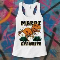 Mardi Gras Dinosaur Celebration Women's Tank Top thumb 3