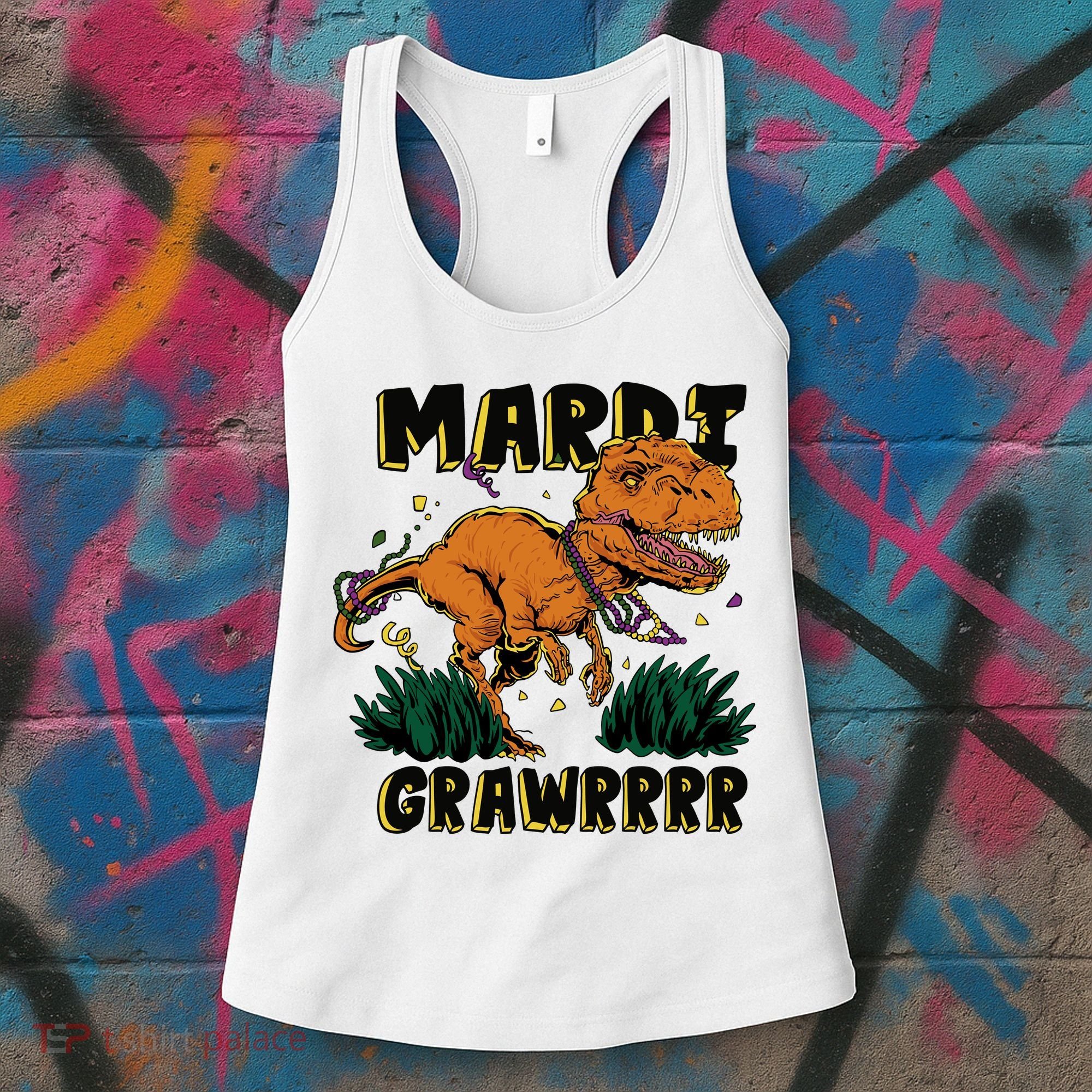 Mardi Gras Dinosaur Celebration Women's Tank Top