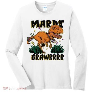 Mardi Gras Dinosaur Celebration Women's Long Sleeve Shirt