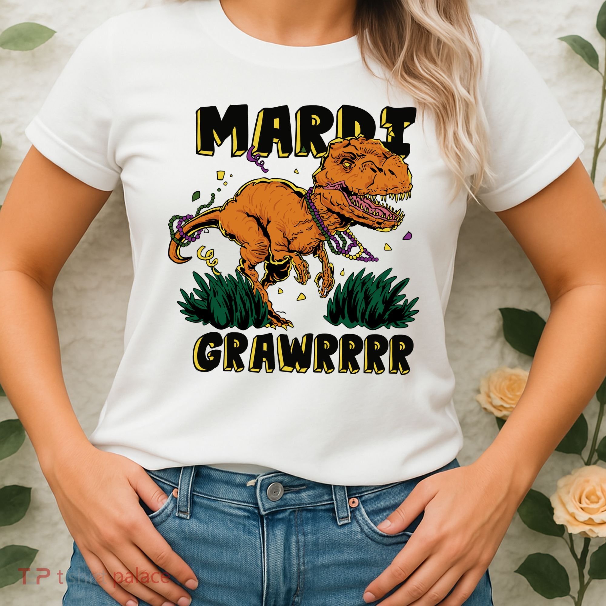Mardi Gras Dinosaur Celebration Women's T-Shirt