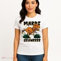 Mardi Gras Dinosaur Celebration Women's T-Shirt thumb 4