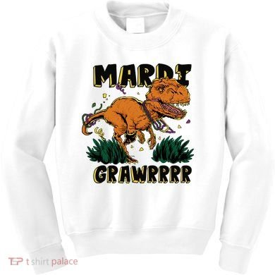 Mardi Gras Dinosaur Celebration Kids Sweatshirt