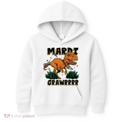 Mardi Gras Dinosaur Celebration Kids Hoodie