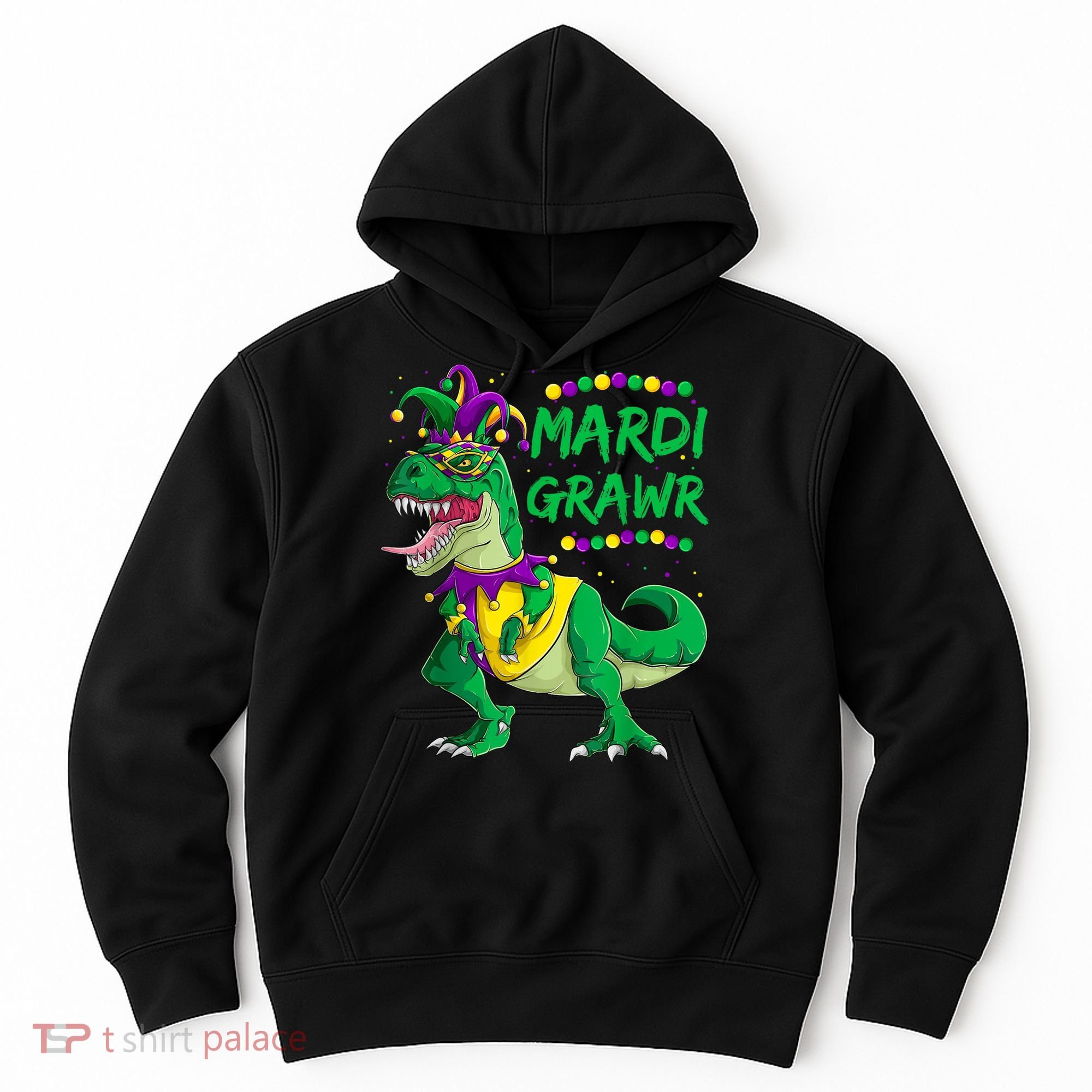 Mardi Grawr Dino Jester Outfit, Mardi Gras T Rex Kids Boys Hoodie