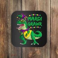 Mardi Grawr Dino Jester Outfit, Mardi Gras T Rex Kids Boys Coaster thumb 0