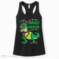 Mardi Grawr Dino Jester Outfit, Mardi Gras T Rex Kids Boys Women's Tank Top thumb 0