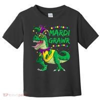 Mardi Grawr Dino Jester Outfit, Mardi Gras T Rex Kids Boys Toddler T-Shirt thumb 0