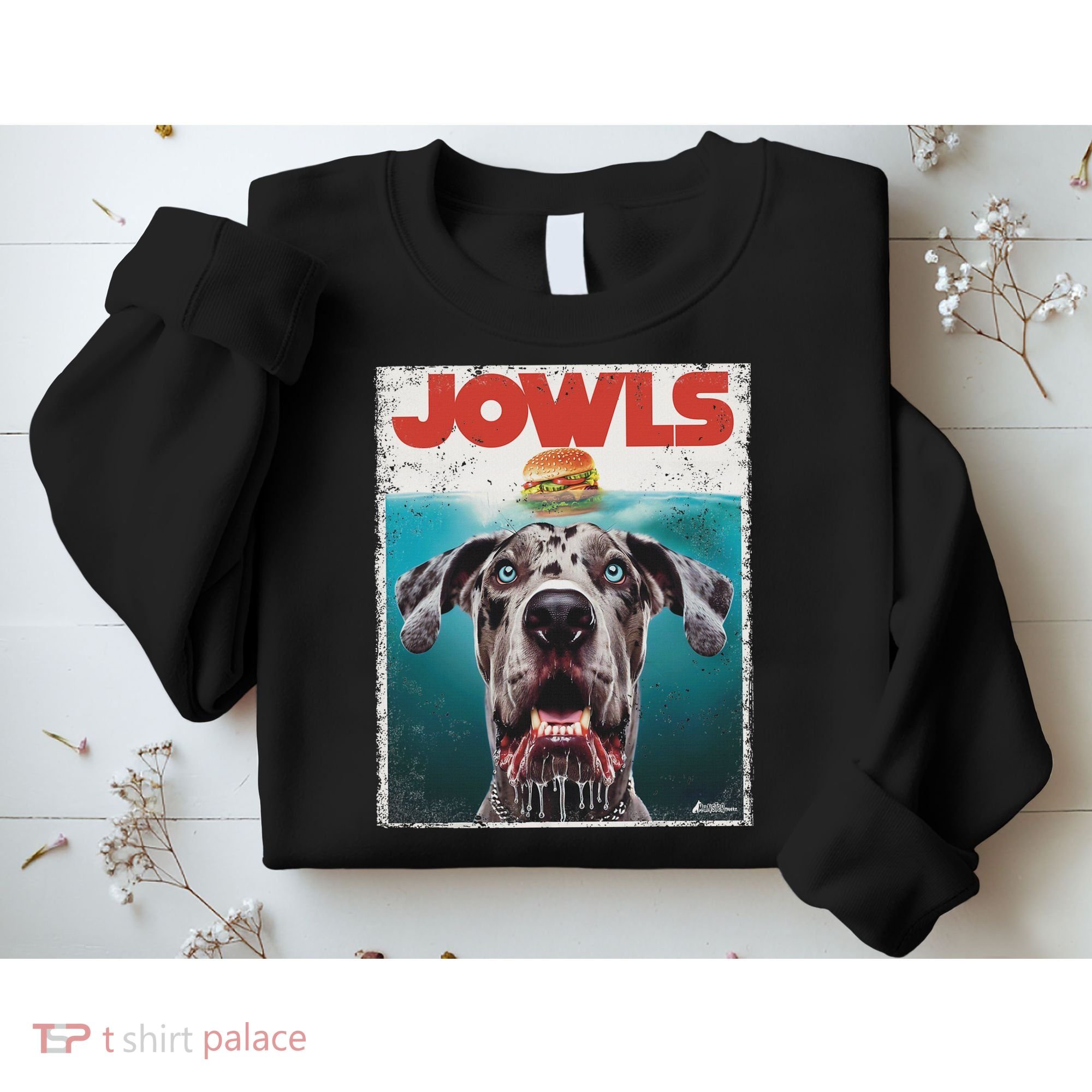 Merle Great Dane Jowls, Paws Top, Blue Eye Brown Dog Mom Dad Sweatshirt