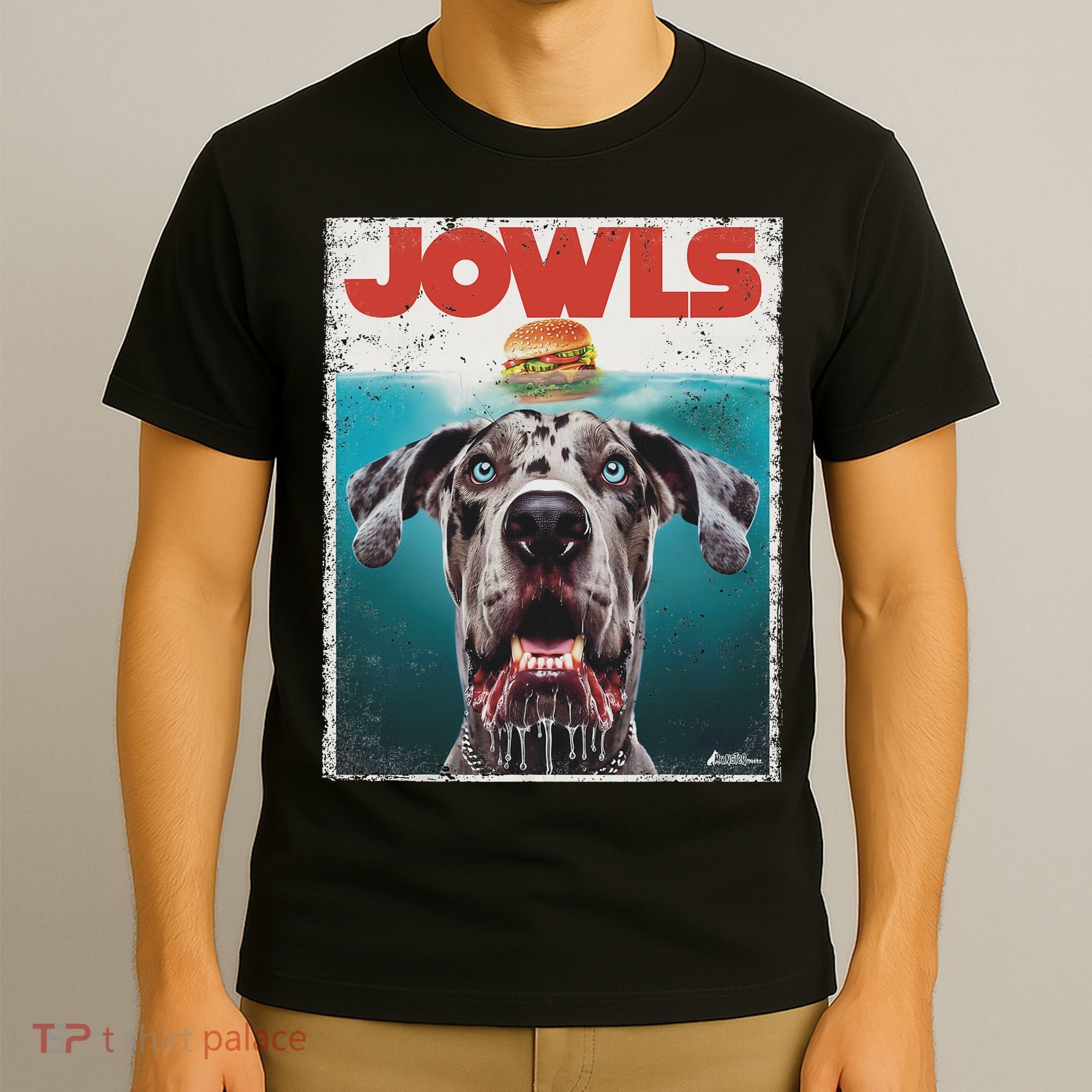 Merle Great Dane Jowls, Paws Top, Blue Eye Brown Dog Mom Dad T-Shirt