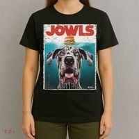 Merle Great Dane Jowls, Paws Top, Blue Eye Brown Dog Mom Dad T-Shirt thumb 4