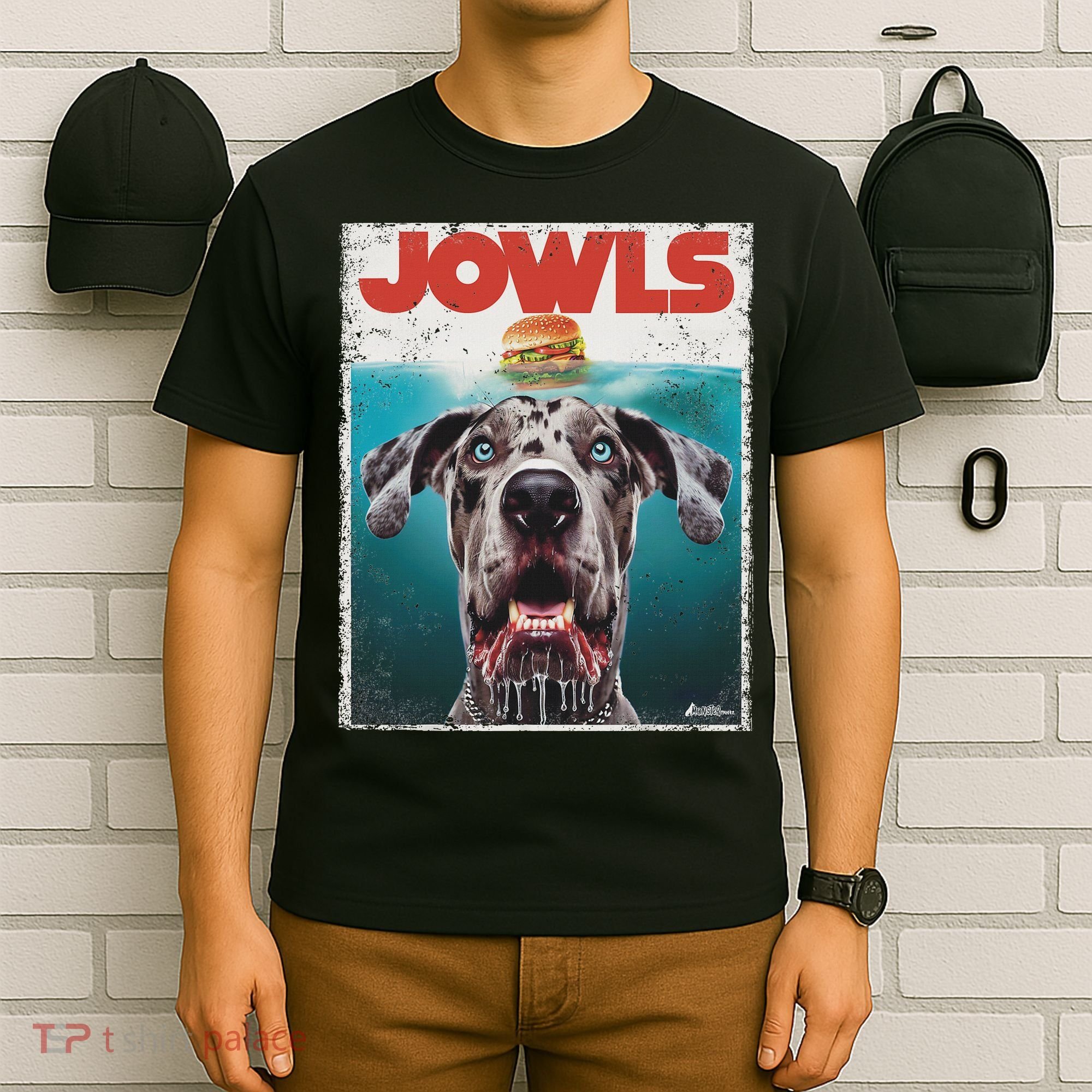 Merle Great Dane Jowls, Paws Top, Blue Eye Brown Dog Mom Dad T-Shirt