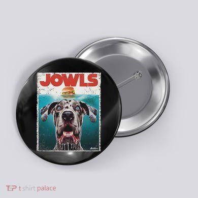 Merle Great Dane Jowls, Paws Top, Blue Eye Brown Dog Mom Dad Button