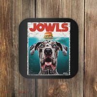 Merle Great Dane Jowls, Paws Top, Blue Eye Brown Dog Mom Dad Coaster thumb 0