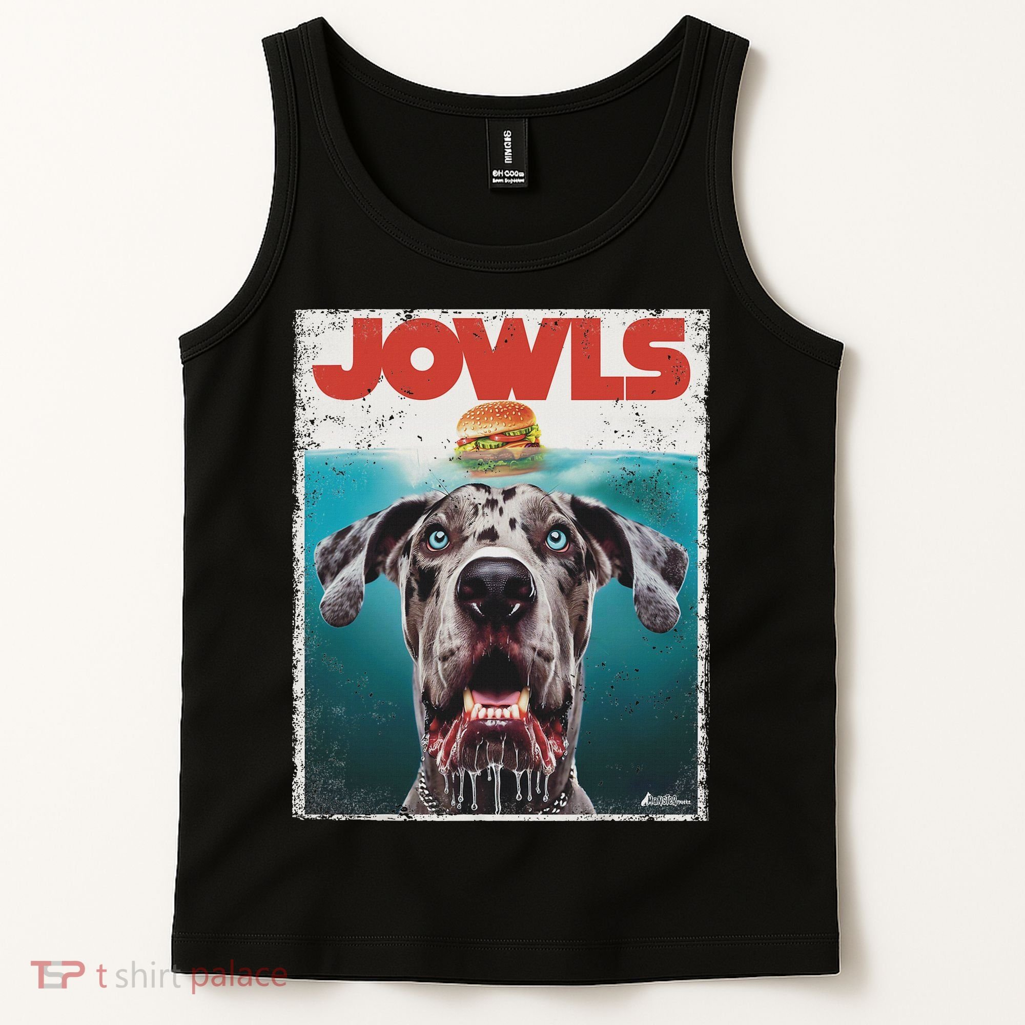 Merle Great Dane Jowls, Paws Top, Blue Eye Brown Dog Mom Dad Tank Top
