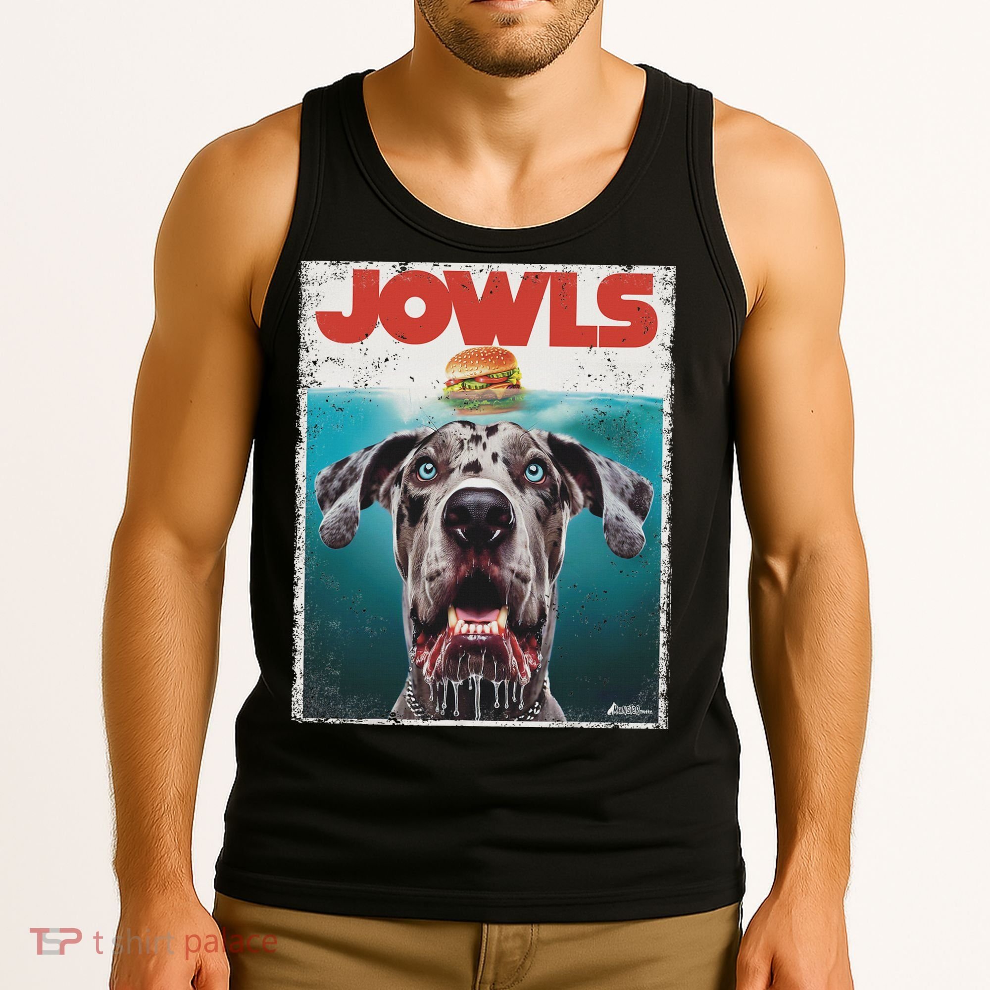 Merle Great Dane Jowls, Paws Top, Blue Eye Brown Dog Mom Dad Tank Top