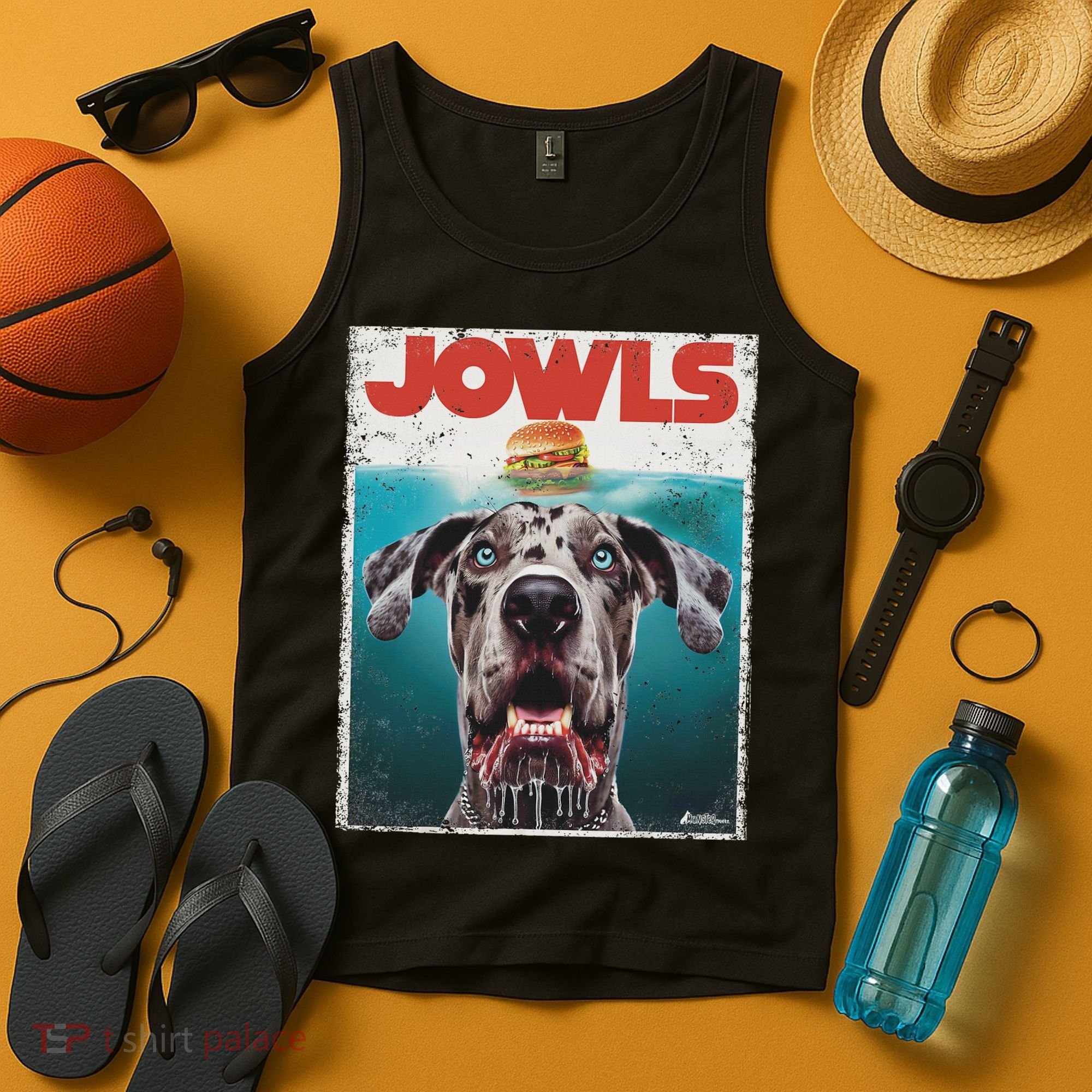 Merle Great Dane Jowls, Paws Top, Blue Eye Brown Dog Mom Dad Tank Top