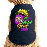 Mardi Gras Drip Mardi Gras Doggie Tank thumb 0