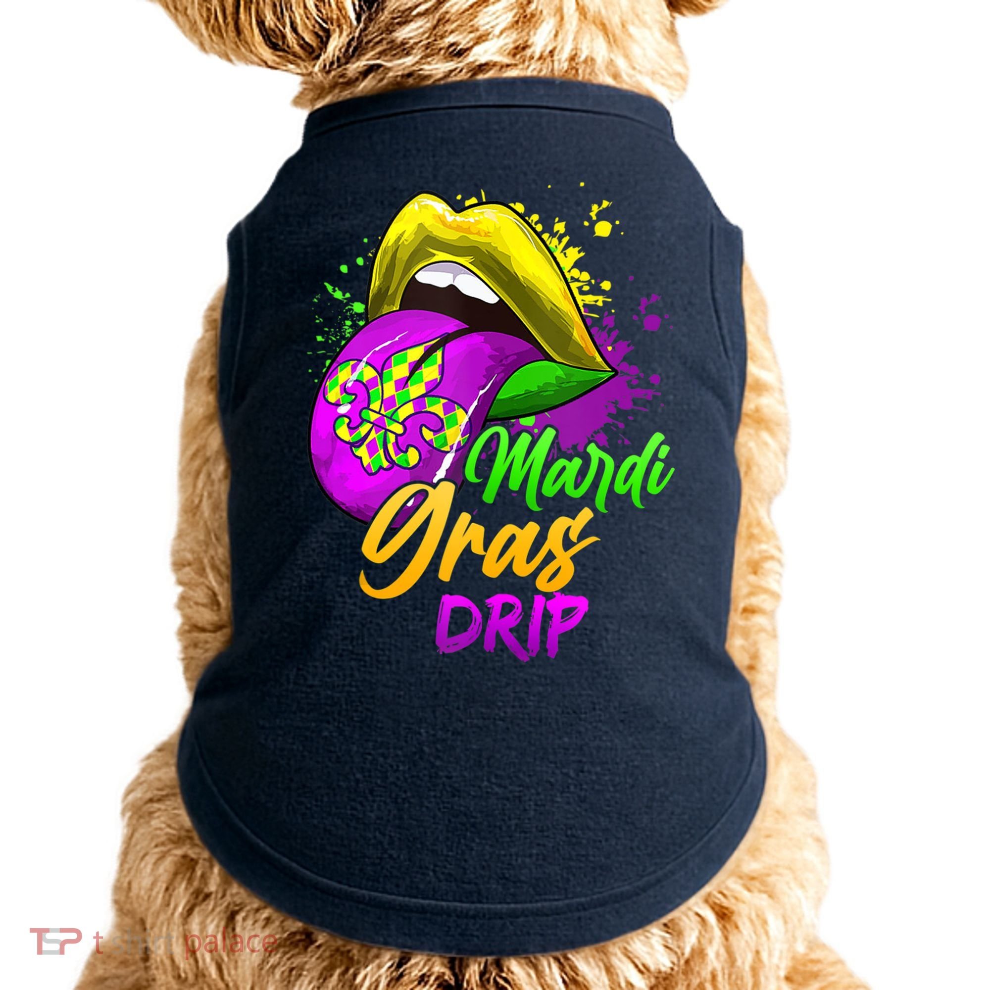 Mardi Gras Drip Mardi Gras Doggie Tank