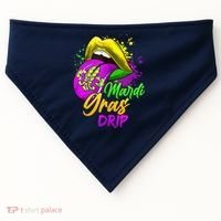 Mardi Gras Drip Mardi Gras USA-Made Doggie Bandana thumb 0