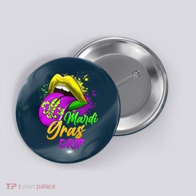 Mardi Gras Drip Mardi Gras Button