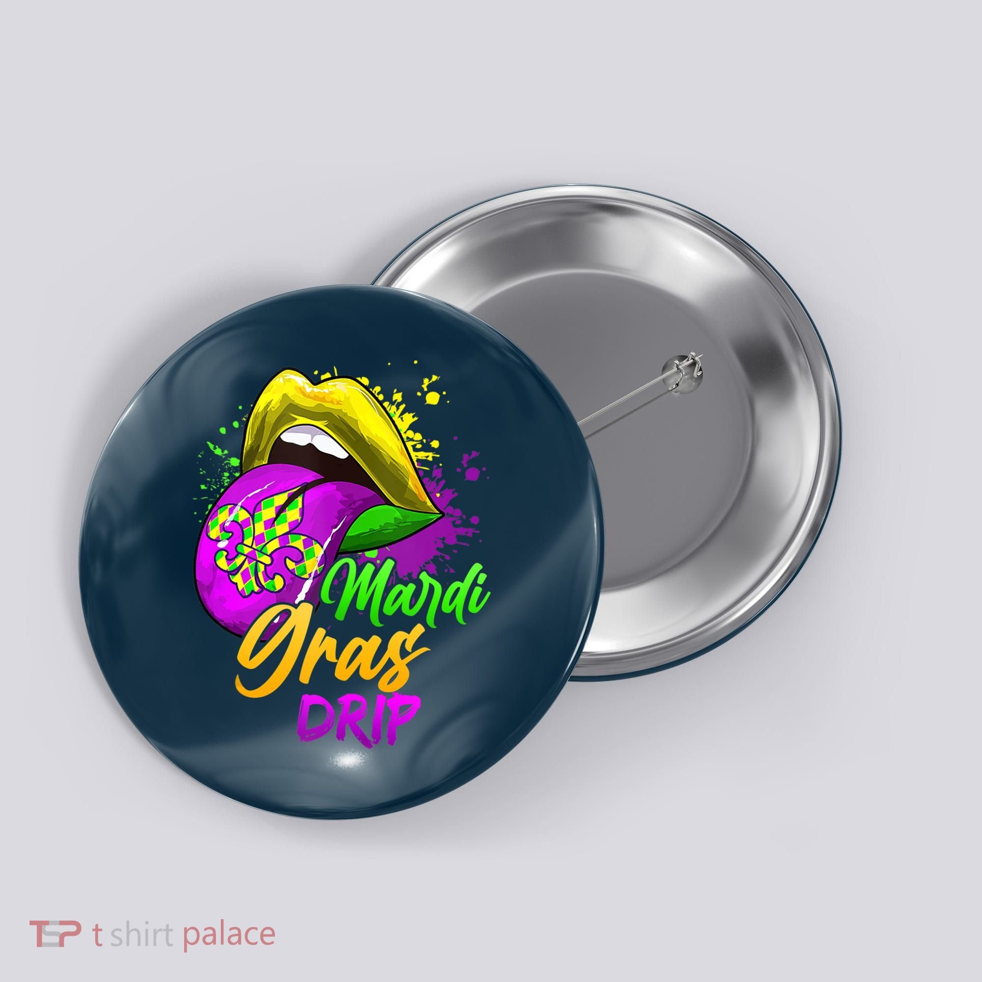 Mardi Gras Drip Mardi Gras Button