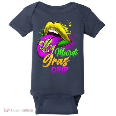 Mardi Gras Drip Mardi Gras Baby Bodysuit