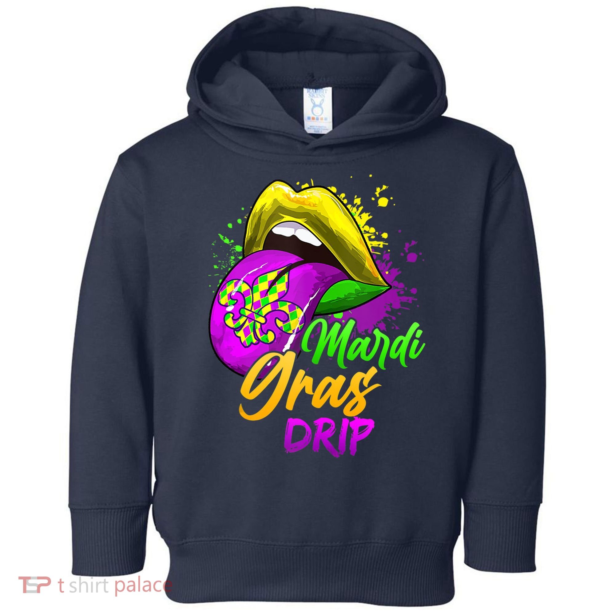 Mardi Gras Drip Mardi Gras Toddler Hoodie