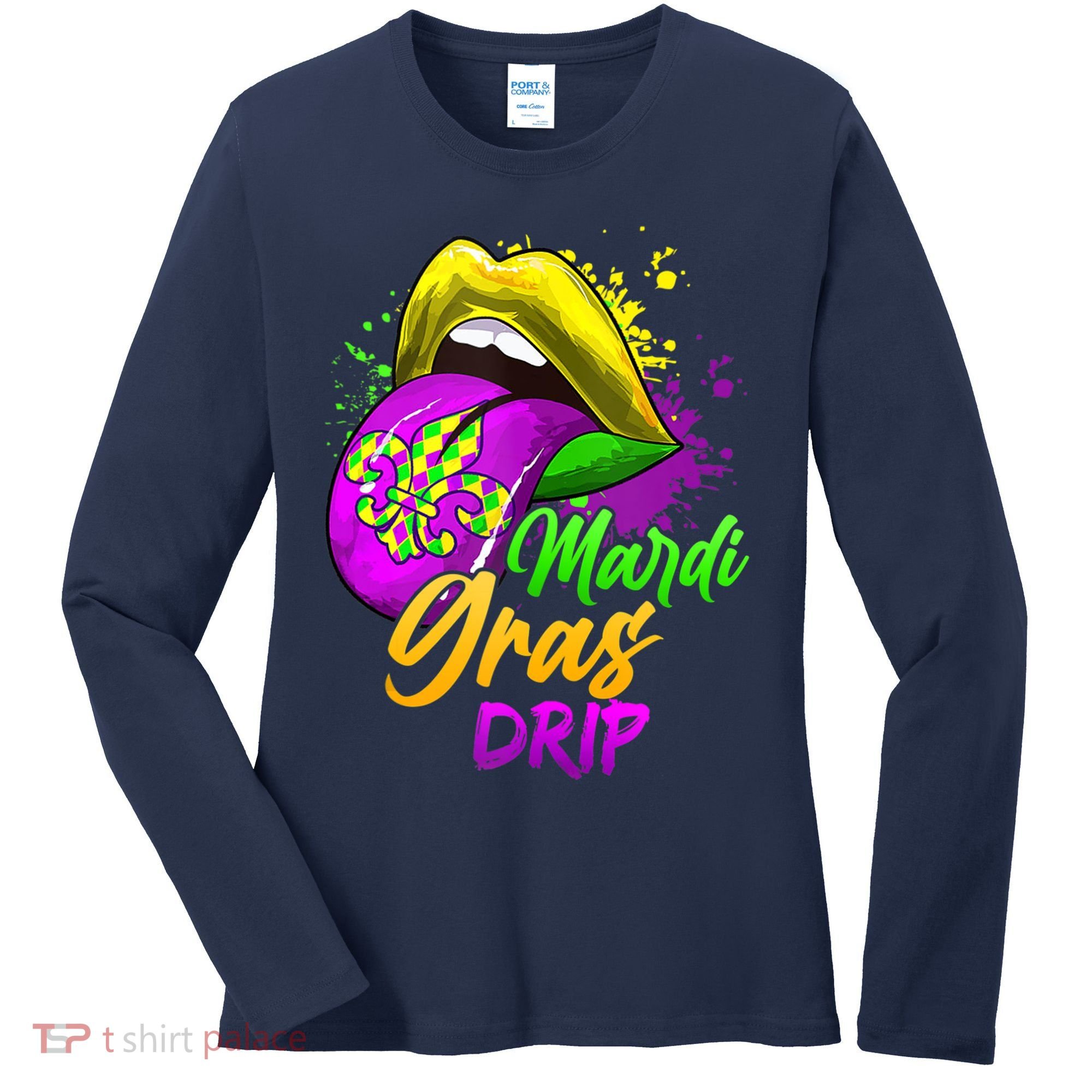 Mardi Gras Drip Mardi Gras Women's Long Sleeve Shirt