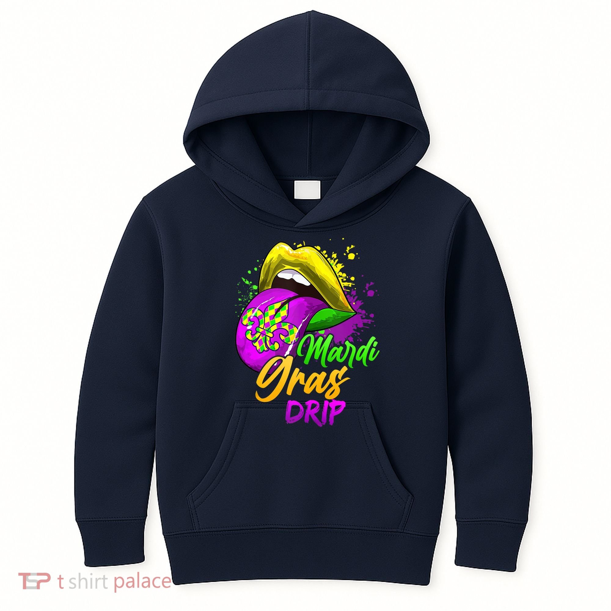 Mardi Gras Drip Mardi Gras Kids Hoodie