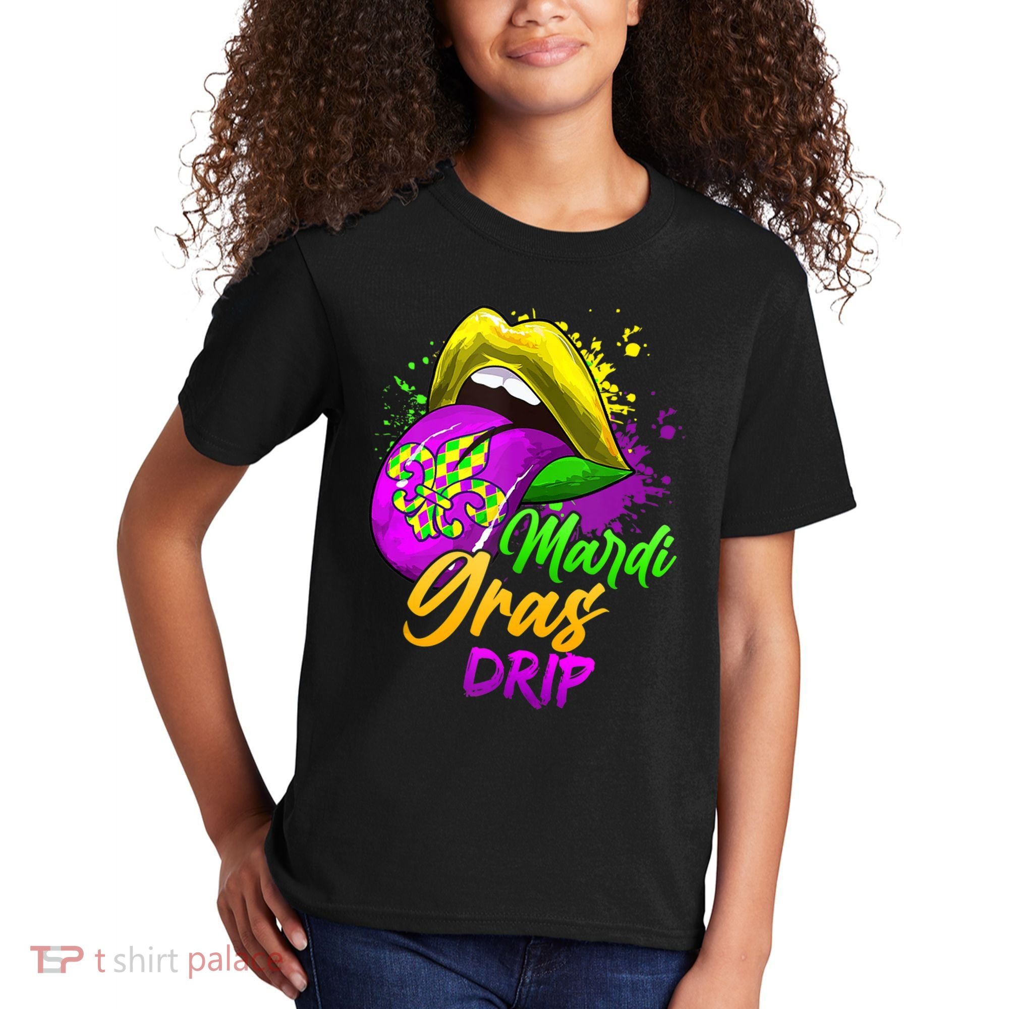 Mardi Gras Drip Mardi Gras Kids T-Shirt