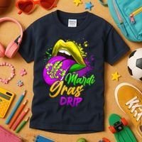 Mardi Gras Drip Mardi Gras Kids T-Shirt thumb 3