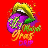 Mardi Gras Drip Mardi Gras Santa Hat thumb 1