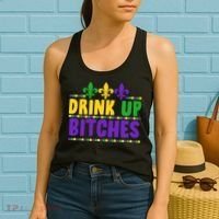 Mardi Gras Drink Up Bitches Women's Tank Top thumb 2