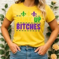 Mardi Gras Drink Up Bitches Women's T-Shirt thumb 2