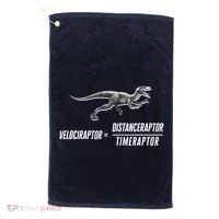 Math Geek Dinosaur Velociraptor Equation v2 Golf Towel thumb 0