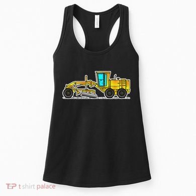 Motor Grader Design Road Grader And Blade Art Women's Tank Top