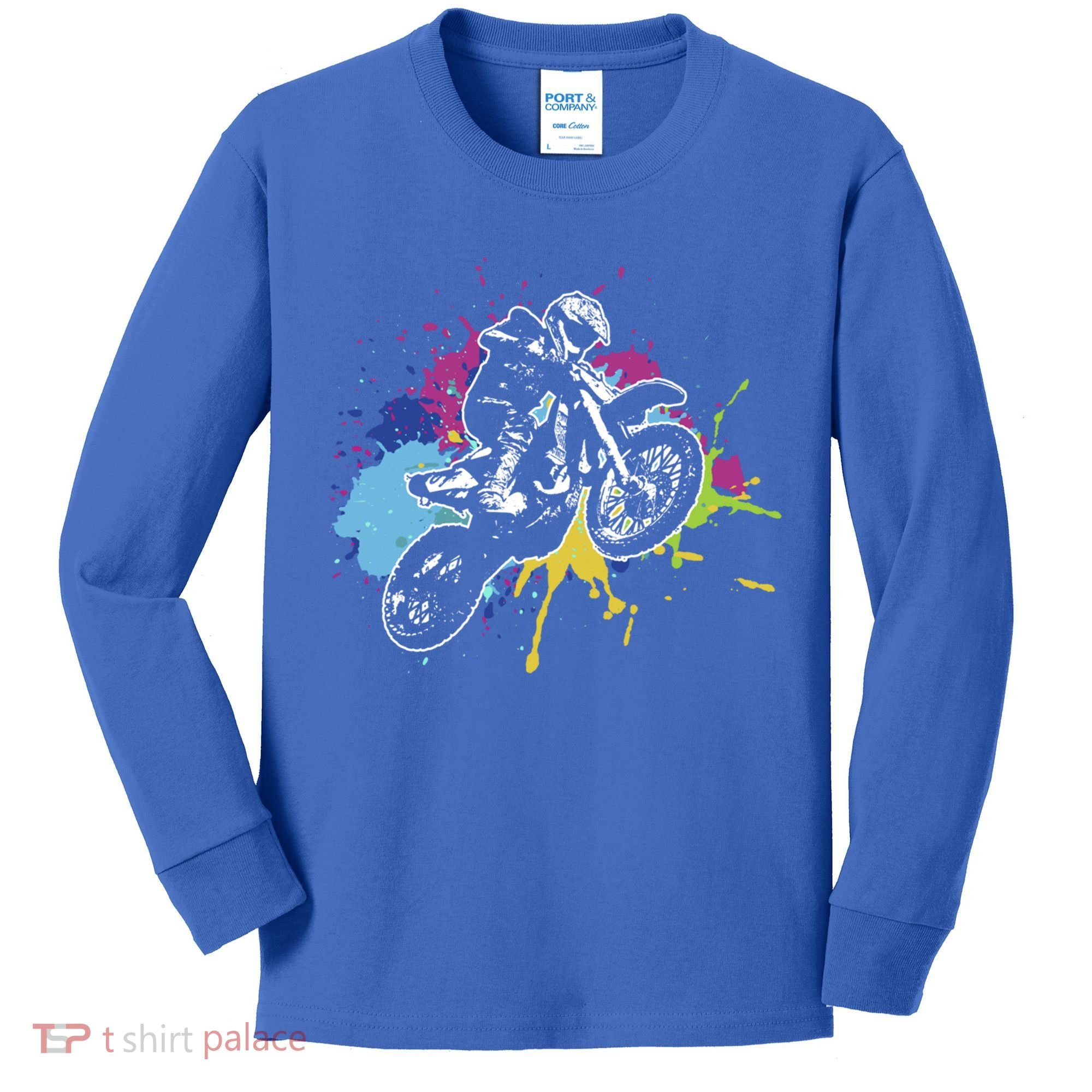 Motocross Gift Dirt Bike Gift Off Road Gift Kids Long Sleeve Shirt
