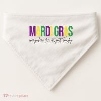 Mardi Gras Everywhere Else Its Just Tuesday USA-Made Doggie Bandana thumb 0