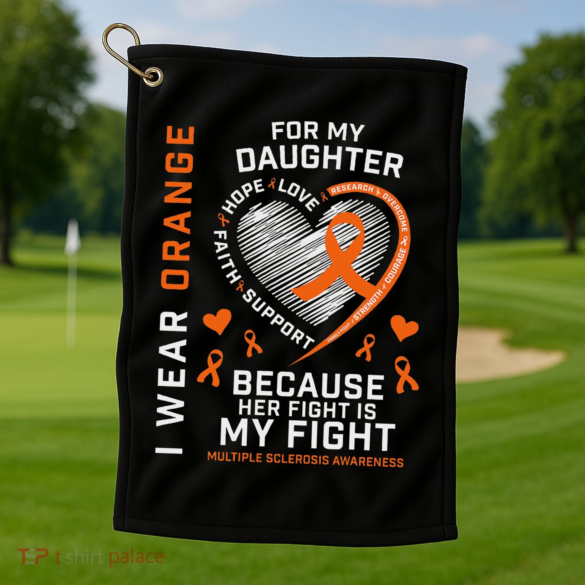 Ms Gifts Fight Daughter Multiple Sclerosis Awareness Golf Towel